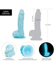 Load image into Gallery viewer, Addiction Luke 7.5" Glow In The Dark Dildo - Blue
