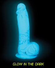 Load image into Gallery viewer, Addiction Luke 7.5" Glow In The Dark Dildo - Blue