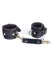 Load image into Gallery viewer, Spartacus Wrist Restraints - Brown Leather W-gold Accent Hardware