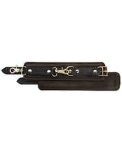 Load image into Gallery viewer, Spartacus Wrist Restraints - Brown Leather W-gold Accent Hardware