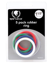 Load image into Gallery viewer, Spartacus 1.5" Rubber Cock Ring Set - Rainbow Pack Of 5