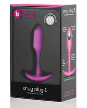 Load image into Gallery viewer, B-vibe Weighted Snug Plug 1 - .55 G Fuchsia