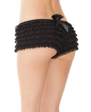 Load image into Gallery viewer, Ruffle Shorts W-back Bow Detail Black O-s
