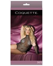 Load image into Gallery viewer, Fashion Fishnet Halter Neck Teddy &amp; Sleeve Black Qn