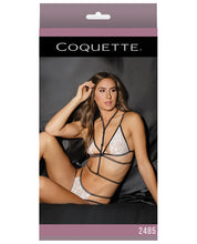 Load image into Gallery viewer, Fashion Stretch Lace Bralette &amp; Crotchless Panty W-harness White-black O-s