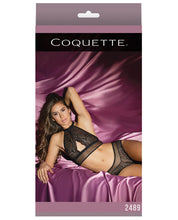 Load image into Gallery viewer, Fashion Stretch Lace Fishnet Halter Top &amp; Booty Short Black O-s