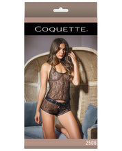 Load image into Gallery viewer, Classic Cami Top W-criss-cross Back Straps &amp; Satin Shorts Black O-s