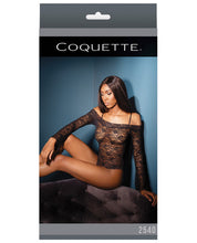 Load image into Gallery viewer, Bold Stretch Lace Teddy W-removable Straps &amp; Snap Crotch Black O-s
