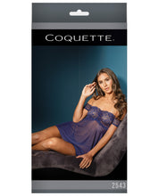 Load image into Gallery viewer, Bold Scallop Lace Mesh Babydoll W-ruched Bust Detail &amp; G-string Navy O-s