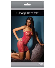 Load image into Gallery viewer, Sleek Seamless Stretch Fishnet Tube Dress W-laser Cutout Details Merlot O-s