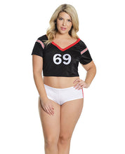 Load image into Gallery viewer, Fashion Football Crop Top &amp; Booty Shorts Black-white Qn