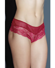 Load image into Gallery viewer, Valentine Lace Fishnet Booty Short Red O-s