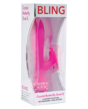 Load image into Gallery viewer, Bling Crystal Butterfly Dual G Vibe - Pink