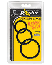 Load image into Gallery viewer, Curve Novelties Rooster Control Rings - Black Set Of 3