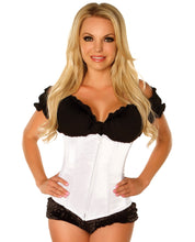 Load image into Gallery viewer, Underbust Corset W-zip Up Front White Sm