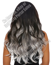 Load image into Gallery viewer, Long Wavy Ombre 3 Pc Hair Extensions - Gray-white