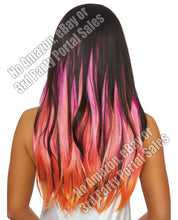 Load image into Gallery viewer, Long Straight Layered 3 Pc Hair Extensions - Magenta-neon Pink-orange