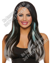 Load image into Gallery viewer, Long Straight Ombre 3 Pc Hair Extensions - Aqua-light Gray