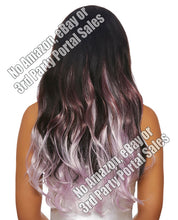 Load image into Gallery viewer, Long Wavy Layered 3 Pc Hair Extensions - Burgundy-pale Lavender