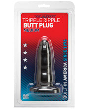 Load image into Gallery viewer, Triple Ripple Butt Plug - Medium Black