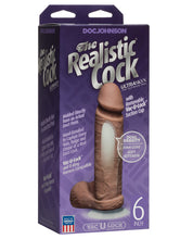 Load image into Gallery viewer, Realistic 6" Ultraskyn Cock W-balls - Brown