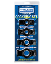 Load image into Gallery viewer, Titanmen Tools Cock Ring Set - Black