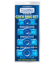 Load image into Gallery viewer, Titanmen Tools Cock Ring Set - Blue