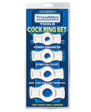 Load image into Gallery viewer, Titanmen Tools Cock Ring Set - Clear