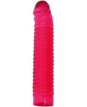 Load image into Gallery viewer, Vivid 7" Pink Ribbed Jelly W-penis Head - Sunrise