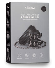 Load image into Gallery viewer, Easy Toys Faux Leather Collar W-handcuffs - Black