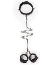 Load image into Gallery viewer, Easy Toys Faux Leather Collar W-handcuffs - Black