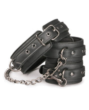Load image into Gallery viewer, Easy Toys Faux Leather Collar W-handcuffs - Black