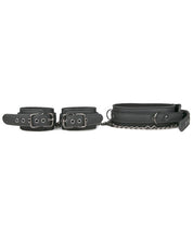 Load image into Gallery viewer, Easy Toys Faux Leather Collar W-anklecuff - Black
