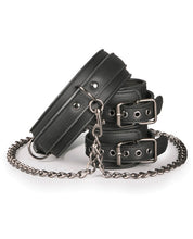 Load image into Gallery viewer, Easy Toys Faux Leather Collar W-anklecuff - Black