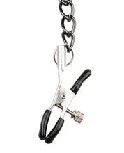 Load image into Gallery viewer, Easy Toys Faux Leather Collar W-nipple Chains - Black