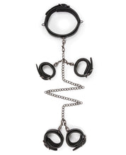 Load image into Gallery viewer, Easy Toys Fetish Set W-collar, Ankle &amp; Wrist Cuffs - Black