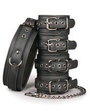 Load image into Gallery viewer, Easy Toys Fetish Set W-collar, Ankle &amp; Wrist Cuffs - Black