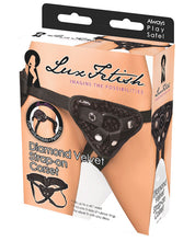 Load image into Gallery viewer, Lux Fetish Diamond Velvet Strap-on Corset - Black
