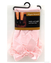 Load image into Gallery viewer, Nylon Anklet W-ruffle &amp; Satin Bow Pink O-s