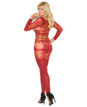Load image into Gallery viewer, Vivace Long Sleeve Sheer &amp; Opaque Bodystocking W-open Crotch Burgundy Qn