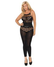 Load image into Gallery viewer, Vivace Opaque Halter Neck Bodystocking W-cut Out Detailing Black O-q
