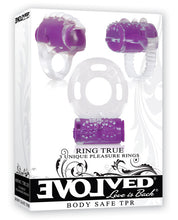 Load image into Gallery viewer, Evolved Ring True Unique Pleasure Rings Kit - 3 Pack Clear-purple