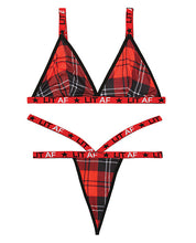 Load image into Gallery viewer, Vibes Lit Af Bralette &amp; Thong Plaid L-xl