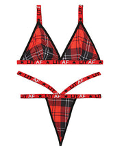 Load image into Gallery viewer, Vibes Lit Af Bralette &amp; Thong Plaid M-l
