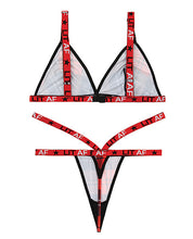 Load image into Gallery viewer, Vibes Lit Af Bralette &amp; Thong Plaid Xs