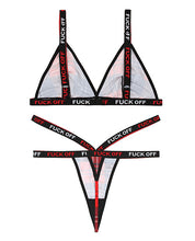 Load image into Gallery viewer, Vibes Fuck Off  Bralette &amp; Thong Plaid L-xl