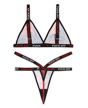Load image into Gallery viewer, Vibes Fuck Off  Bralette &amp; Thong Plaid M-l