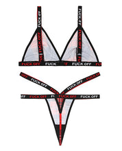 Load image into Gallery viewer, Vibes Fuck Off  Bralette &amp; Thong Plaid Xs