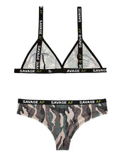 Load image into Gallery viewer, Vibes Savage Af  Bralette &amp; Cheeky Panty Camouflage L-xl