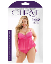 Load image into Gallery viewer, Curve Sasha Push Up Cami &amp; Panty Set Hot Pink 1x-2x